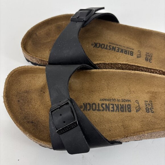 Birkenstock Madrid Birko-Flor Sandals Adjustable Sz US 8 EU 38Black Womens - Picture 8 of 14